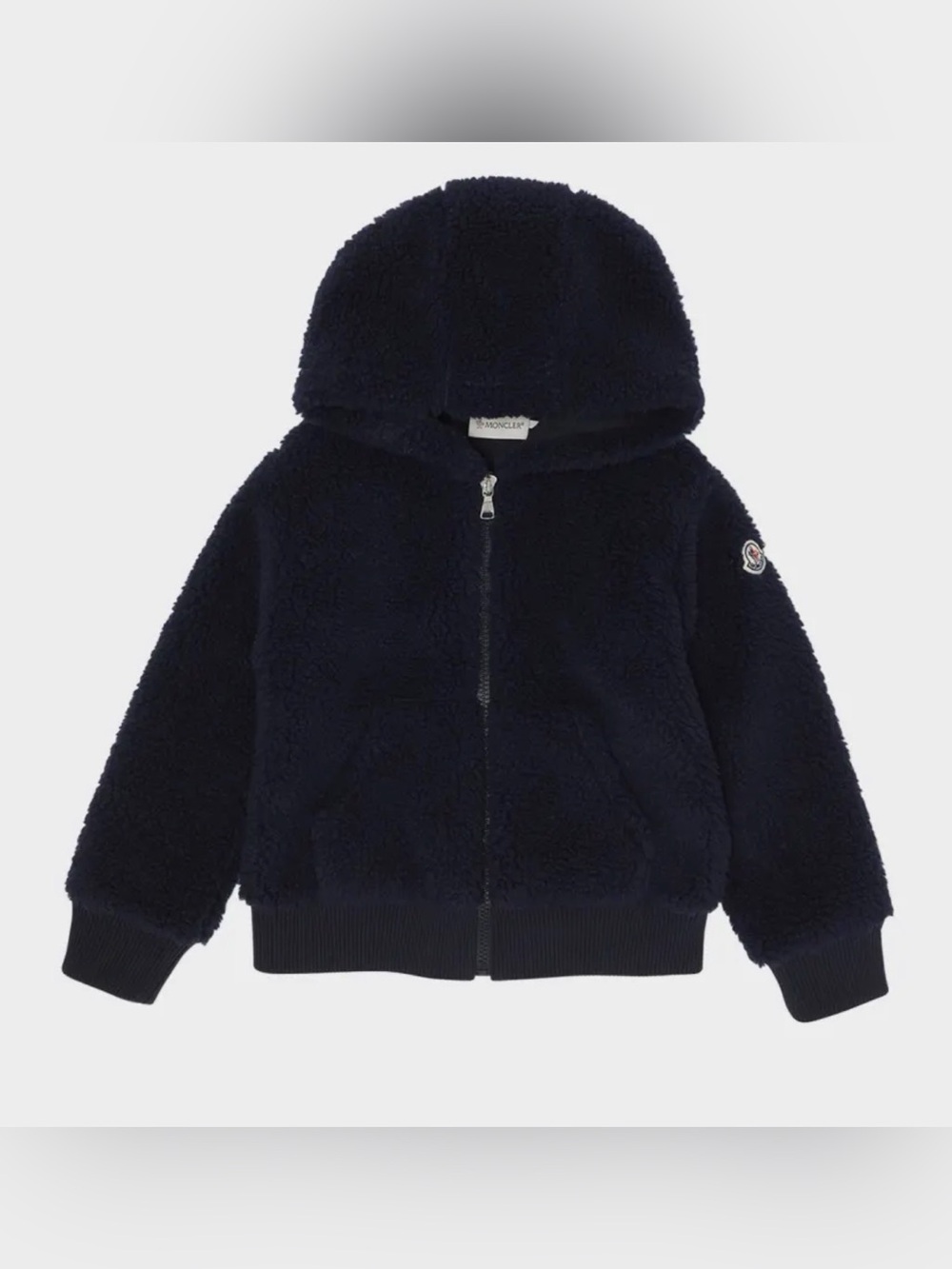 MONCLER Boys Teddy Fleece Zip Front Sweatshirt Sz 14